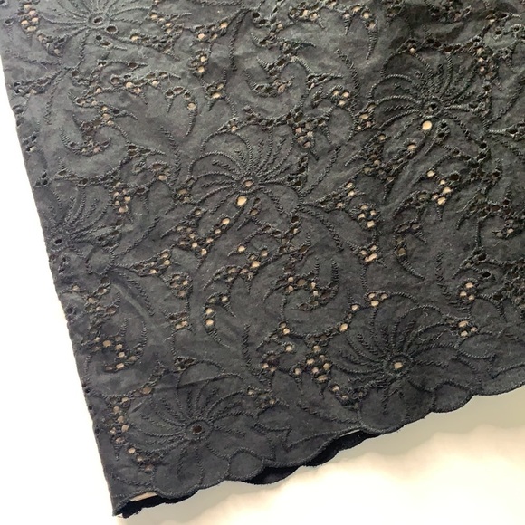 Ann Taylor Loft Eyelet Sleeveless a line dress short Classic black small 4 - Picture 5 of 5